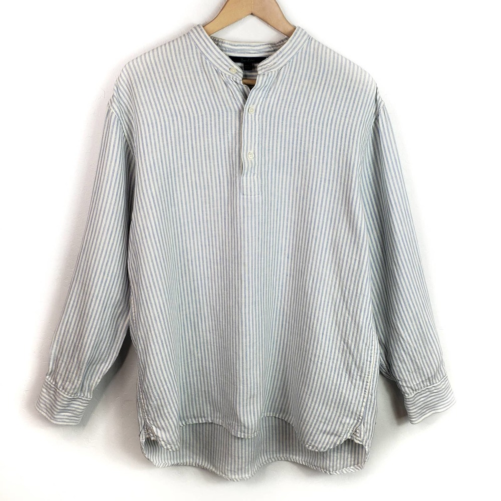 Boden 100% Linen Blue White Striped Tunic Size L